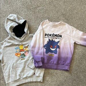 Kids Hoodie and Sweatshirt Set - Gray and Purple